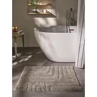 benuta Badematte Dan, Höhe 11 mm, Baumwolle, rechteckig, 100% Baumwolle, handgeknüpft, Geometrisch, Contemporary, Badezimmer