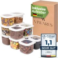 Viwares Vorratsdose Viwares Vorratsdosen-Set 12er Weiß SERIE FOLY 0.55, Plastik