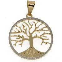 Bella Carina Kettenanhänger Anhänger Baum des Lebens aus 585 Gold 14 Karat 1,7 cm, Bicolor, 585 Gold
