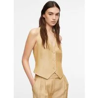 comma Jackenblazer Indoor-Weste Neckholder-Weste aus Leinenmix