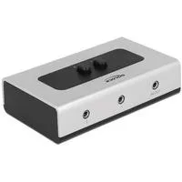 Umschalter Klinke 3,5mm 2 Port manuell bidirektional, Switch grau/schwarz
