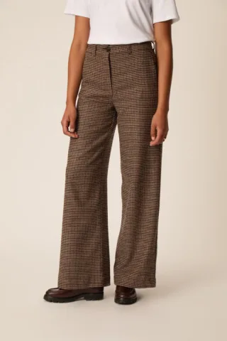 des petits hauts - Marlenehose Hahnentritt - Tifrere braun - Gr. - 36