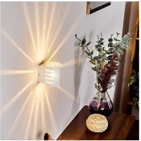 hofstein Wandleuchte »Terne« moderne Wandlampe aus Metall in Weiß, ohne Leuchtmittel, G9, mit Lichteffekt an der Wand, An-/Ausschalter