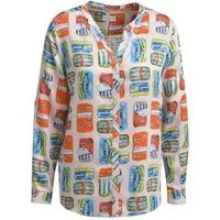 Milano Italy Langarmbluse Bluse gemustert - Regular Fit