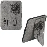 kwmobile E-Reader-Hülle Filz Hülle für Tolino Vision 1 / 2 / 3 / 4 HD, Cover eReader Case mit Standfunktion Magnetverschluss