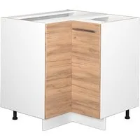 Vicco Eckunterschrank Fame-Line, Goldkraft Eiche/Weiß, 80.5 cm ohne Arbeitsplatte (1-St)
