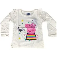 Peppa Pig Langarmshirt Peppa Wutz Mädchen Shirt mit Rüschen aus Baumwolle Gr. 92 - 116 cm