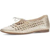 Gabor Ballerina, Sommerschuh in modischer Flecht- und Metallicoptik
