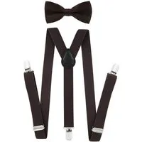 axy Hosenträger Kinder Jungen Hosenträger und Fliege set für Kinder 7-12 Jahren (2-St., 2er Set) Hosenträger mit farblich passender Fliege, verstellbar und elastisch