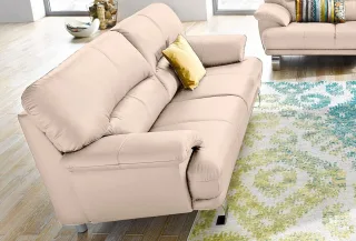 TRENDMANUFAKTUR 3-Sitzer "Cecilia, in italienischem Design, bequem" mit Chromfüßen