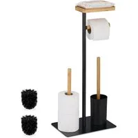 relaxdays WC-Garnitur Bambus & Eisen