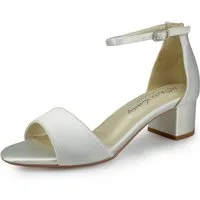 White Lady Brautsandalette 600 ivory Satin Riemchensandale