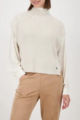 monari - Strickpullunder mit Stehkragen almond - Gr. - 38