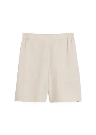 Marc OPolo Casual - Shorts wide aus TENCEL™ Lyocell-Leinen-Mix beige - Gr. - 38