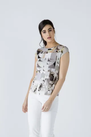 Tailliertes Print-Top aus Eisen