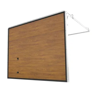 Garagentor Holzoptik, Dekorfolie Eiche Gold 48, 2000 x 1900 mm, ohne Antrieb, individuell konfigurieren