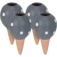 relaxdays Bewässerungssystem Graue Tonkegel im 4er Set