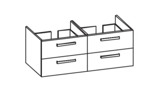 Artiqua 412 Waschtischunterschrank für Ventuno T0020 Quarzgrau Matt Select, 412-WU4L-I27-7163-173 412-WU4L-I27-7163-173