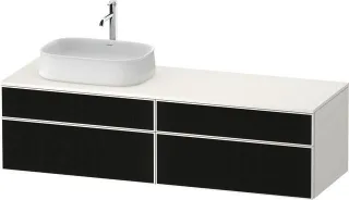 Duravit Zencha Konsolenwaschtischunterbau wandhängend Schwarz Linienstruktur & Weiß n/a & Supermatt ZE4824L63840000