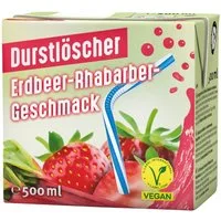 DURSTLOESCHER Softgetränk, Durstlöscher Erdbeer und Rhabarber Geschmack fruchtig Packung 500ml