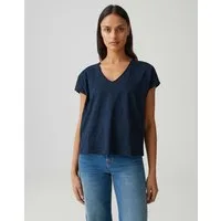 OPUS Kurzarmshirt Sidanki aus weichem Jersey mit dezenter Struktur Der überschnittene Arm sorgt für eine relaxte Silhouette