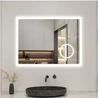 Aica Sanitär Badspiegel mit Beleuchtung Wandspiegel Kalt/Neutral/Warmweiß Dimmbar Beschlagfrei