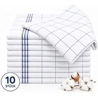 BARBONS Geschirrtuch Allzweck Tücher, Geschirrtücher, Trockentuch, Küchentuch, (10 er, 10-tlg), Premium Qualität, 100% Baumwolle, Blau