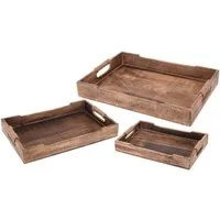 Meinposten Dekotablett Tablett Serviertablett Holz Mango braun Holztablett Deko Dekotablett