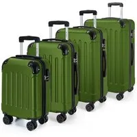 YONSLY Kofferset Reisekoffer Trolley Rollkoffer Hartschalenkoffer in S-M-L-XL, 4 Rollen, (Spar-Set, 4 tlg., inkl. Größen S, M, L und XL), mit 360° Lenkrollen, Zahlenschloss und mehrstufigem Teleskopgriff
