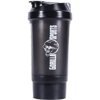GORILLA SPORTS Trinkflasche Protein Shaker mit Pulverfach 500 ml