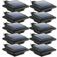 KingLux LED Dachrinnenleuchte 40LEDs Solar dachrinnenleuchten für außen mit Lichtsensor, Lichtsensor, LED fest integriert, Kaltweiss, Warmweiss