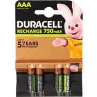 Duracell 090231 - Akku Recharge AAA - HR03- 750mAh - 4er-Pack Batterie