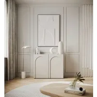 Selsey Sideboard ARKADIA, Sideboard mit grifflosen Türen mit Bogenausschnitt, Greige
