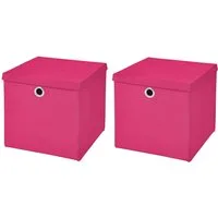 StickandShine Faltbox 2er SET 28 x 28 x 28 cm mit Deckel – perfekt für KALLAX - 19 Farben