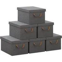 Woltu Aufbewahrungsbox (6 St., Set), mit Deckel, mit Griffen, faltbare Box für Kleidung Spielzeug