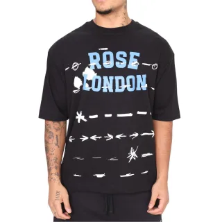 Rose London - T-Shirt für Herren, leger (Schwarz)