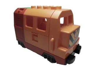1x Lego Duplo Eisenbahn-Lokomotive [elektrisch] orange/rot/gelb
