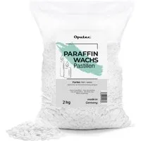 Oputec Bastelnaturmaterial 2 KG Paraffinwachs Pastillen – Weißes Kerzenwachs