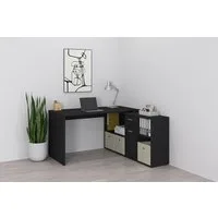 FMD Eckschreibtisch Lexo, Schreibtisch/Sideboard viel Stauraum, beidseitig montierb., 136/205 cm