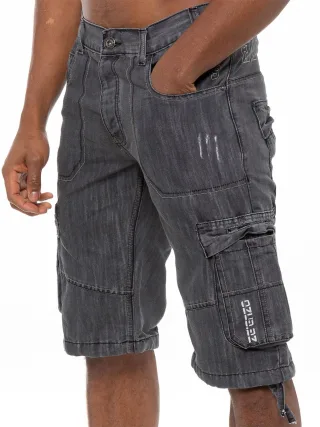 Enzo Herren Cargo Combat Denim Shorts