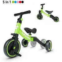 besrey Dreirad Kinderdreirad 5-in-1 Laufrad Lauffahrrad Geschenk für Kinder, Das Design ohne Kanten und Ecken, Sicherheit &Robuster Stahlrahmen