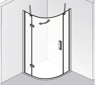 HSK Atelier Plan Runddusche 3-teilig, 1 Drehtür 17538xxx550