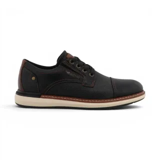 Mustang Herren Schwarze Kunstleder-Freizeitschuhe für den Außenbereich – M0141002