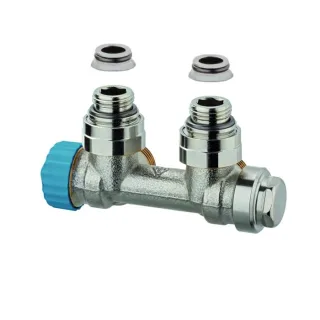 Heimeier Multilux Ventil-Einrohrsystem 3855-02.000 Rp 1/2, Eck, Rotguss vernickelt