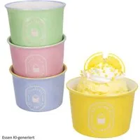 MamboCat Eisschale MamboCat 4er Set Eisbecher Emilia 180ml Ø9cm Steingut bunt Dessert, Steingut
