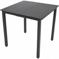 VCM Gartentisch Balkontisch Miami H. 73 x B. 80 x T. 80 cm, wetterbeständiger Outdoor Tisch, verstellbare Füße, Terrasse