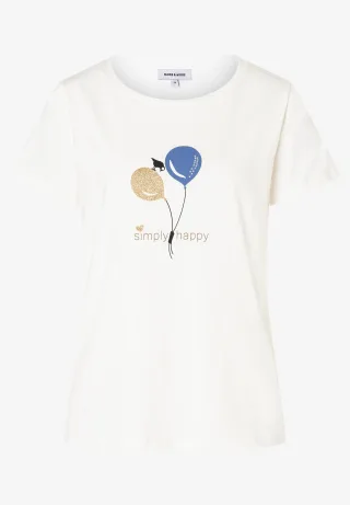 MORE & MORE - T-Shirt mit Frontprint weiß - Gr. - 46