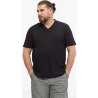s.Oliver Kurzarmshirt T-Shirt Baumwoll-T-Shirt mit Logo-Print und V-Neck