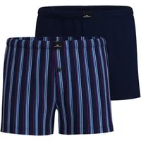 GÖTZBURG Boxershorts Wildlife (2er Pack) gestreift, basic, mit Logo, mit Eingriff, mit Knopf, Baumwollmix
