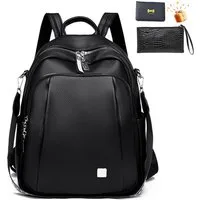 MOPUEA Rucksack PU-Leder-Rucksack, Schultertasche,Classic Anti-Diebstahl-Rucksack (Shopper, Umhängetasche, große Kapazität, 3-tlg), lässiger Taschensack, wasserdicht, Reiserucksack, Anti-Diebstahl
